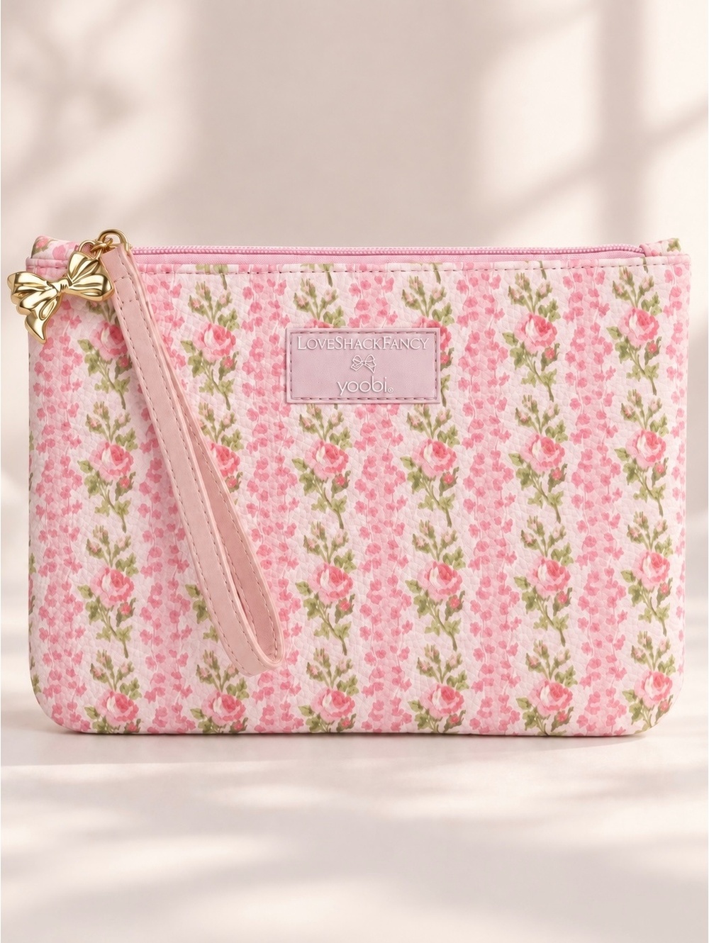 LoveShackFancy x Target Yoobi Floral Pencil Case Makeup Cosmetic Bag Wristlet